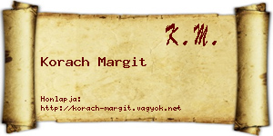 Korach Margit névjegykártya